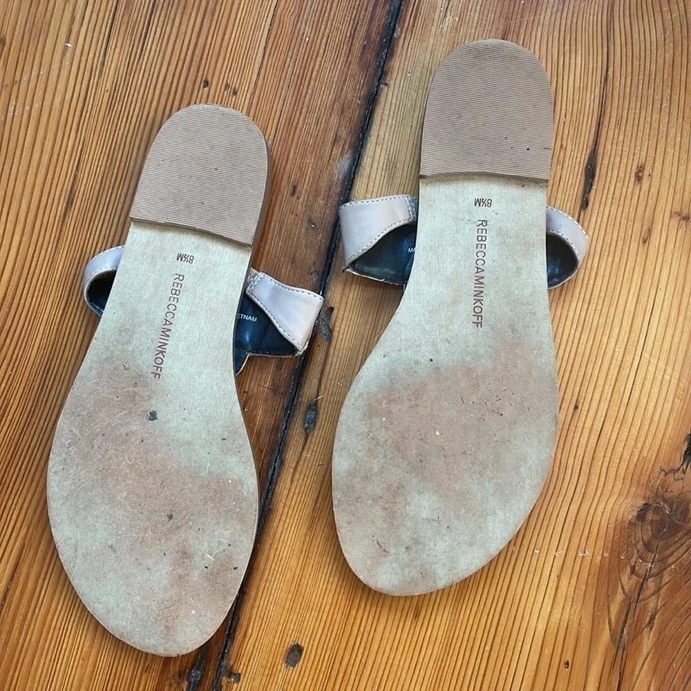 Rebecca Minkoff tan leather thong sandals size 8.5 - Picture 2 of 4